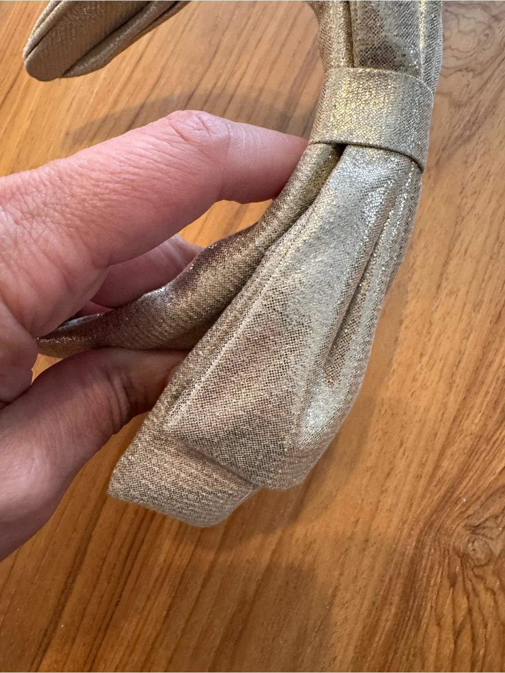 Vineyard Vines Headband Shiny Gold with Bow Toddler/Small Child